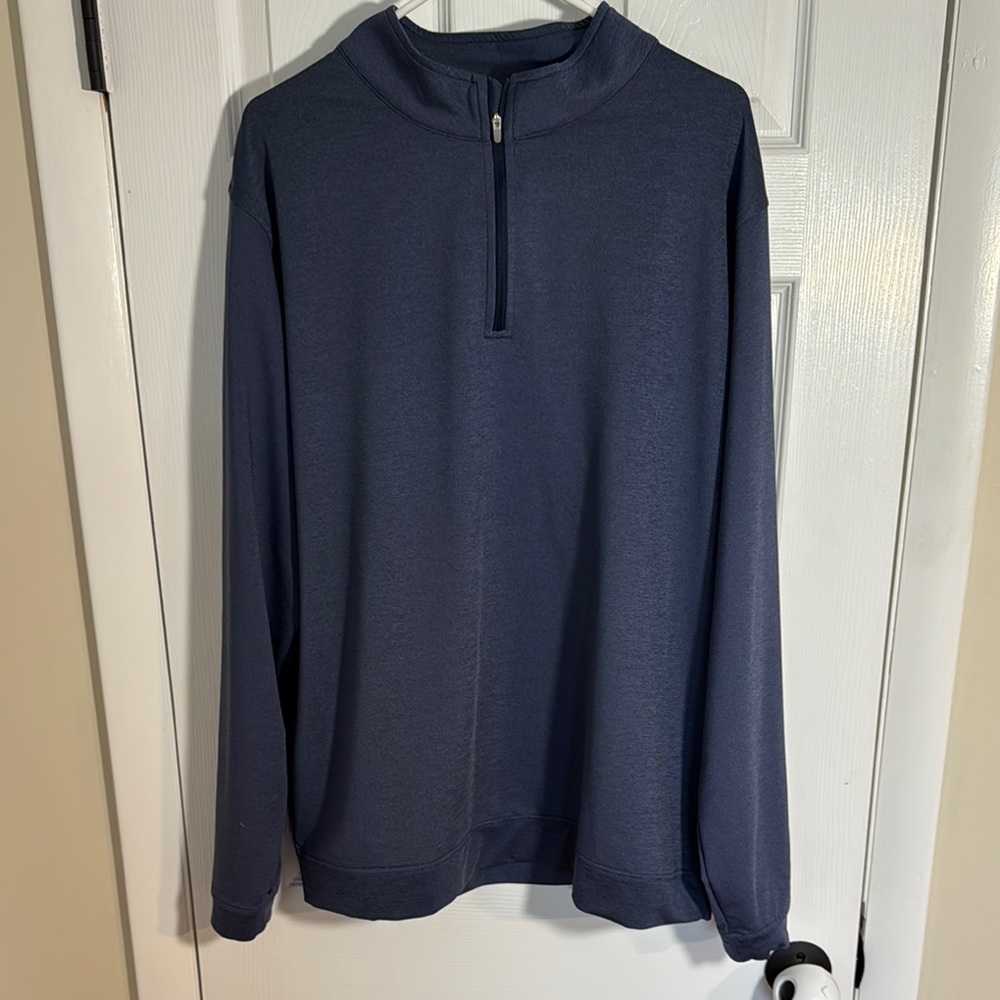 Peter Millar Blue Zip Up Sweater
